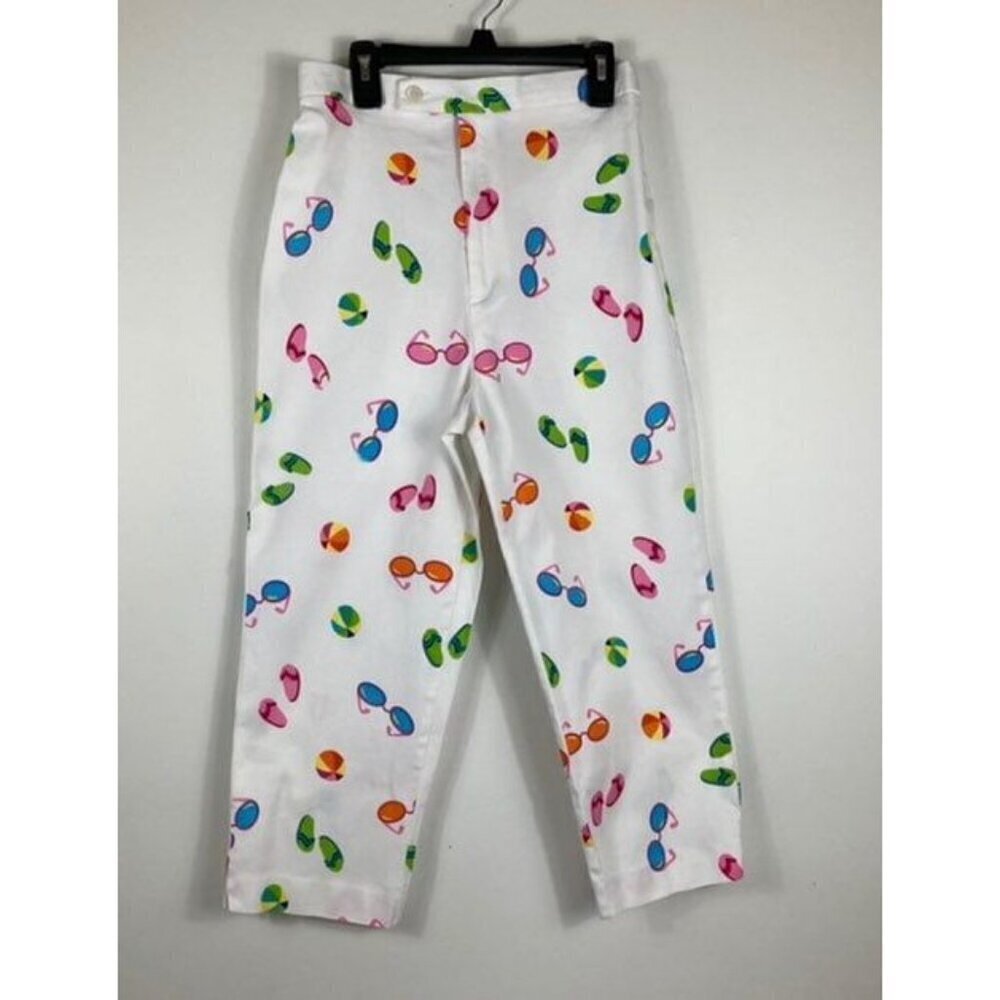 Womens Briggs Capris‎ Summer Beach Sunglasses White Multicolored 6